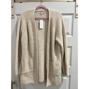 Baltic Born Frankel Pocket Cardigan Natural Oatmeal Knit Sweater M NWT